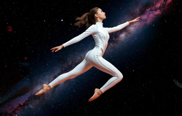 Space, stars, landscape, nature, girls, the universe, fantasy, space