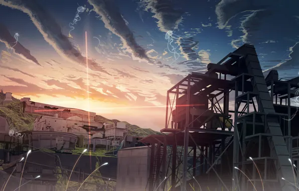 Summer, the sky, sunset, jellyfish, structure