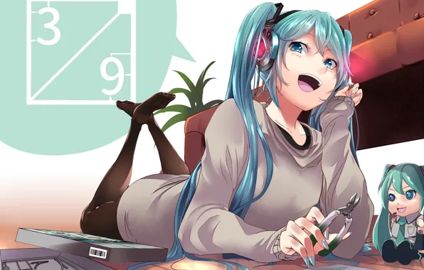 Girl, vocaloid, hatsune miku, anime, asian, japanese, oriental, asiatic