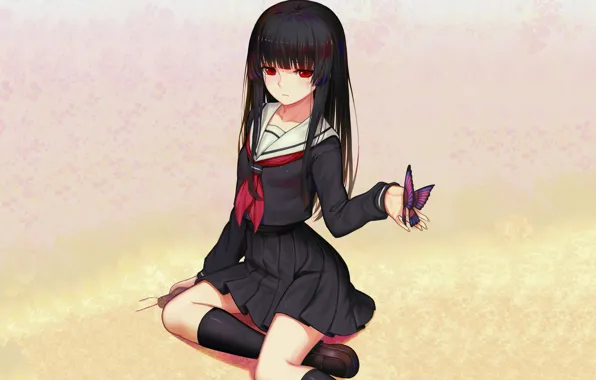 Picture girl, anime, art, Hell girl