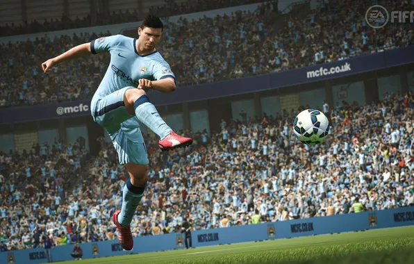 Picture lawn, speed, blow, player, aguero, manchester city, Manchester city, simulator