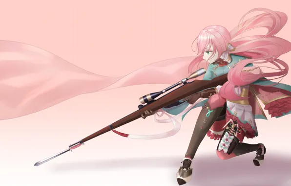 Girl, sight, rifle, spear, Girls Frontline, Carcano 1891