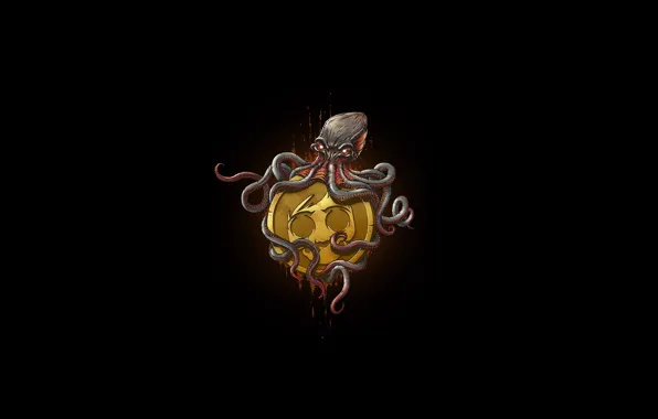 Background, octopus, coin
