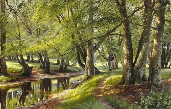 1908, Danish painter, Peter Merk Of Menstad, Peder Mørk Mønsted, Danish realist painter, oil on …