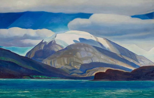 Picture sea, landscape, mountains, nature, picture, Rockwell Kent, Rockwell Kent, The Land Of Fire. South America