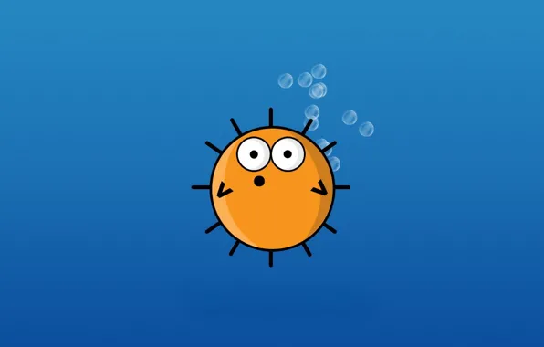 Picture ball, minimalism, fish, Vector