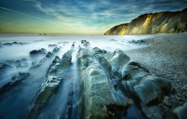 Sea, the sky, stones, rocks