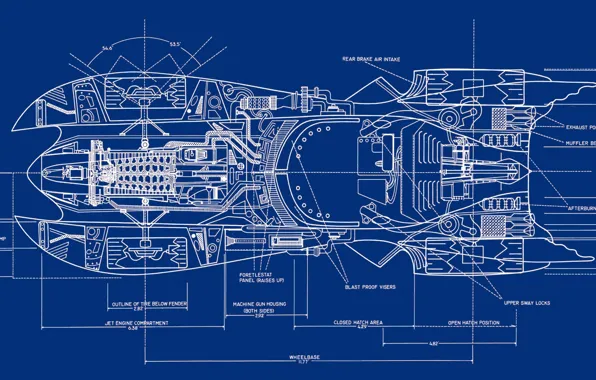 Picture Batman, Batmobile, schematic, blueprint