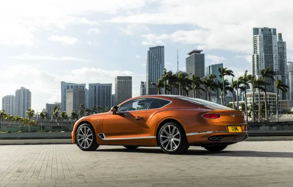 Coupe, Bentley, 2019, Continental GT V8, houses on the background