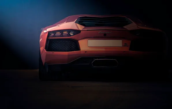 Picture Lamborghini, rear, orange, LP700-4, Aventador
