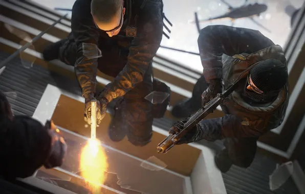 Weapons, shooting, helicopter, special forces, Rainbow six: Siege