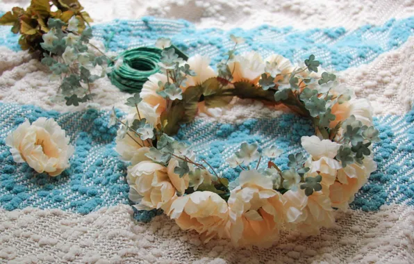 Picture flowers, background, wreath