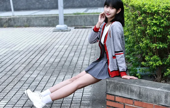 Picture girl, brunette, legs, Asian