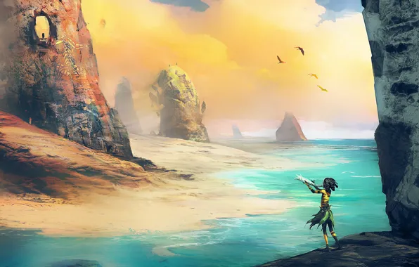 The sky, water, from, dust, ubisoft, horn, aboriginal, project