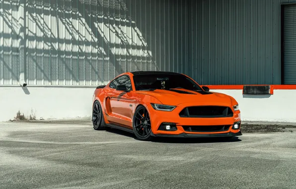 Mustang, Ford, Orange, Ford Mustang, Wheels, Velgen