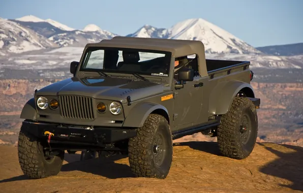 Picture Concept, the sky, mountains, tuning, jeep, pickup, tuning, the front