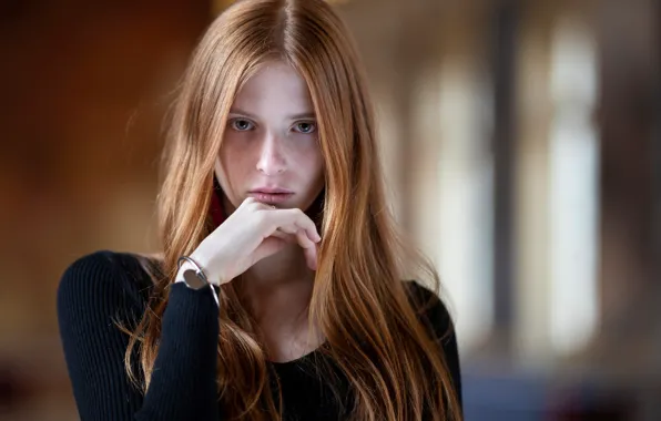 Look, girl, decoration, red