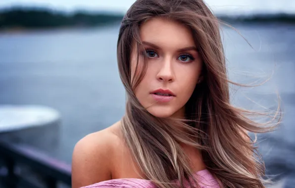 Look, girl, face, hair, portrait, Renat Fotov, Ekaterina Kuzmina