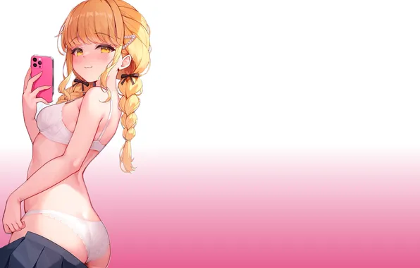 Kawaii, girl, hot, sexy, ass, bra, panties, pink