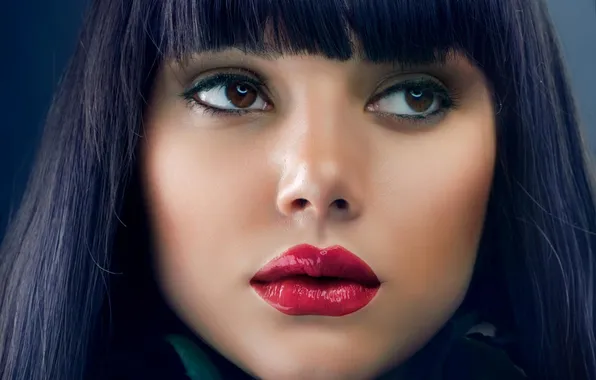 Look, face, model, hair, lipstick, lips