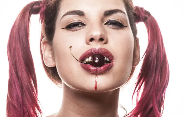 Picture girl, cherry, portrait
