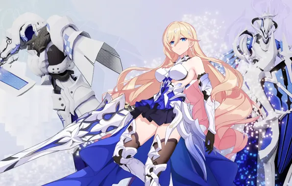 Girl, sword, knights, Honkai Impact 3rd, Durandal