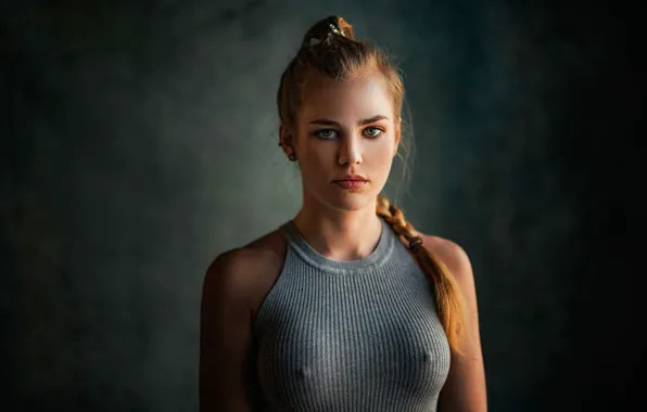 Portrait, makeup, braid, retouching, Michel Keppens