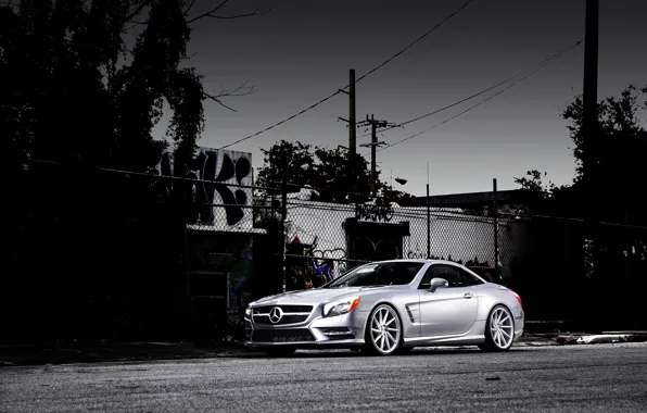 Mercedes-Benz, Mercedes, SL-class, silvery, SL 550