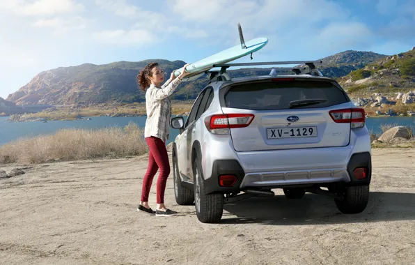 Girl, Mountains, White, Subaru, Subaru, Surfing, Back, 2021