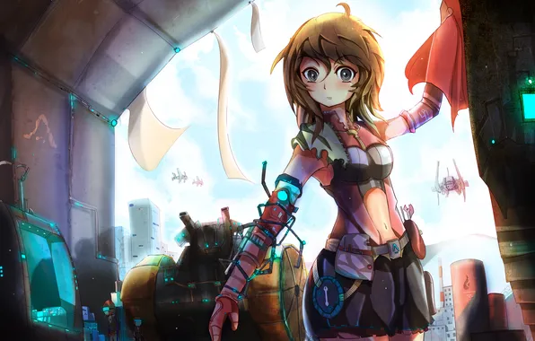 Look, girl, the city, ladder