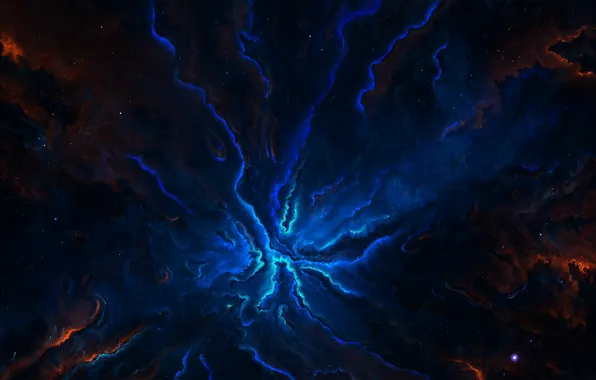 Stars, Space, Nebula, Light, Style, Fantasy, Lights, Art