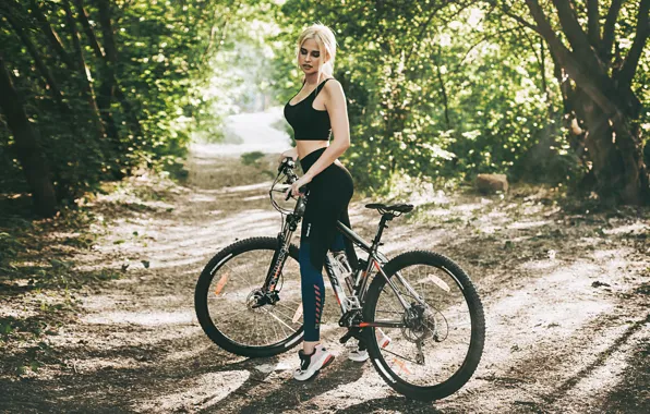 Picture girl, bike, pose, Anton Kharisov