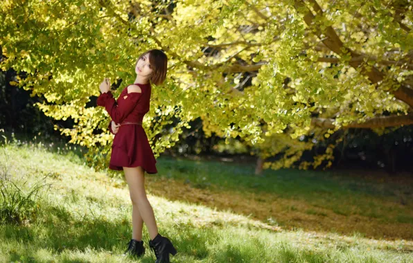 Picture girl, nature, Asian