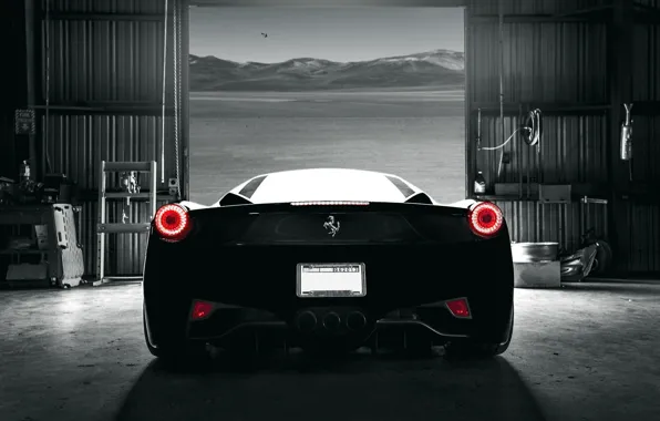 Picture car, dark, Ferrari, 458, Italia