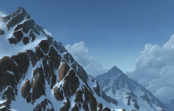 Snow, mountains, map, WoW