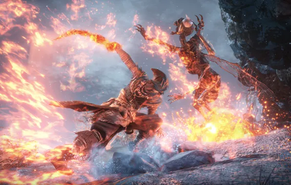 Fire, sake, flame, sword, game, weapon, ken, blade