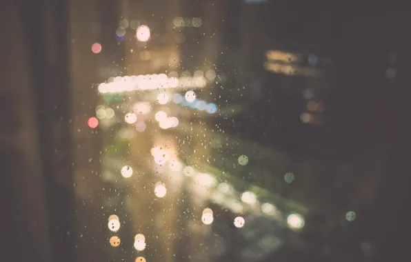 Glass, drops, rain, window