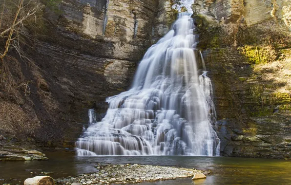 Nature, rock, waterfall