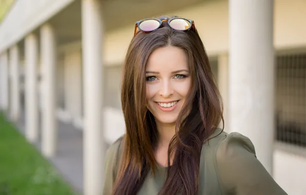 Face, smile, model, hair, glasses, beauty, Alexandra
