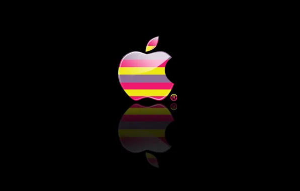 Picture computer, reflection, strip, color, apple, logo, mac, phone