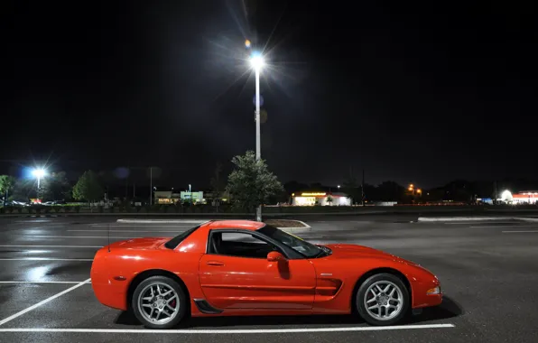 Corvette, auto, night, sport car