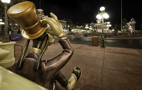 Street, hat, lights, Disneyland, photo, photographer, cylinder, Disneyland