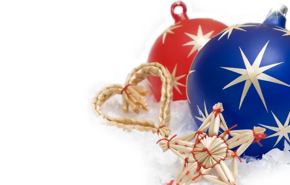Decoration, toys, star, new year, ball, Christmas