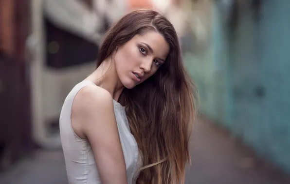Look, girl, background, hair