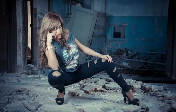 Girl, pose, background