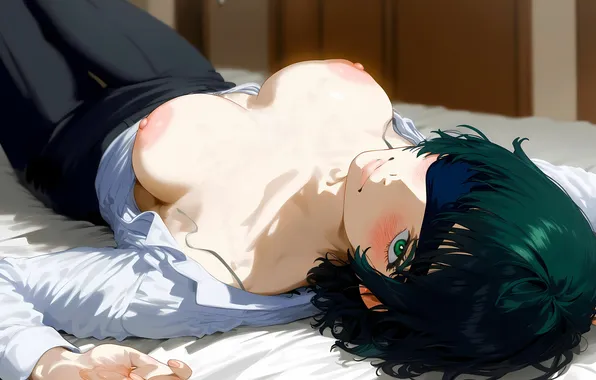 Anime, tits, green hair, anime girl, hentai, Chainsaw Man, Himeno, Gintoai
