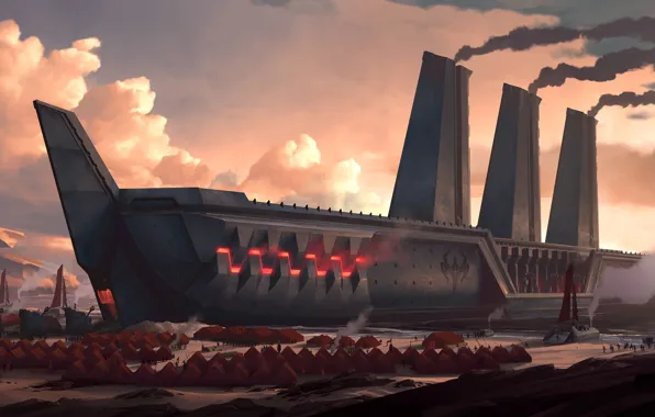 Sunset, ship, Legends of Runeterra