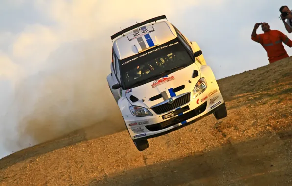 Picture jump, WRC, Rally, Skoda, s 2000, Skoda Fabia