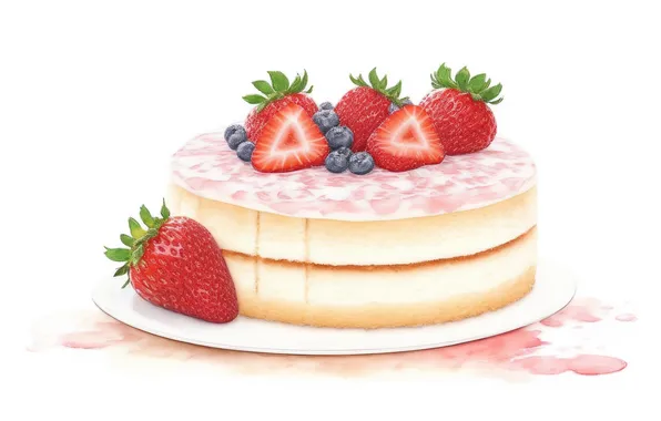 White, red, figure, food, berry, blueberries, strawberry, berry
