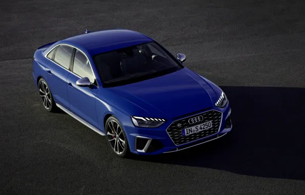 Asphalt, blue, Audi, sedan, Audi A4, Audi S4, 2019